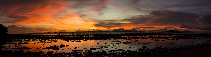 Každovečerné dychberúce západy slnka na ostrove Koh Yao Yai v Thajsku